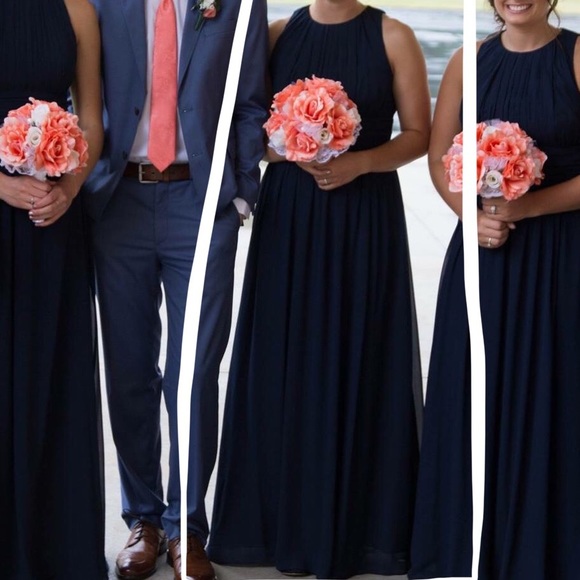 Navy Blue Bill Levkoff Bridesmaid Dress style #974 - Picture 7 of 7